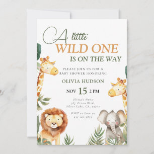 A Little Wild One Safari Baby Shower Invitation