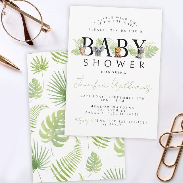 A little wild one Safari baby shower invitation (Creator Uploaded)