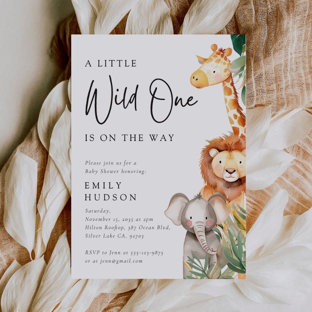 A Little Wild One Safari Baby Shower Invitation (Creator Uploaded)
