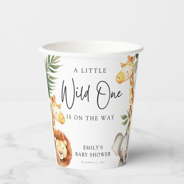 A Little Wild One Safari Baby Shower Paper Cups (Front)