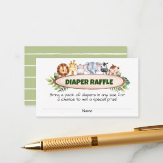 A Little Wild One Safari Diaper Raffle Enclosure Card