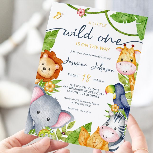 A Little Wild One Zoo Animal Jungle Baby Shower Invitation (Creator Uploaded)