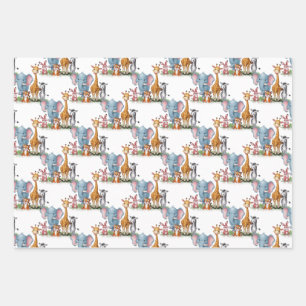 A little wild safari It's boy baby shower Wrapping Paper Sheet