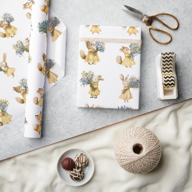 A Little Wildflower Animal Baby Shower Wrapping Paper (Crafts)