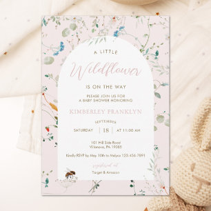 A little Wildflower Baby Bee Girl Baby Shower Invi Invitation