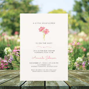 A little wildflower baby in bloom baby Shower Inv Invitation