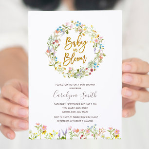 A little Wildflower Baby in Bloom Baby Shower Invitation