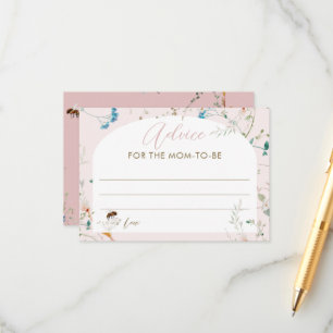 A little Wildflower Baby Shower Advice for Mom  Enclosure Card
