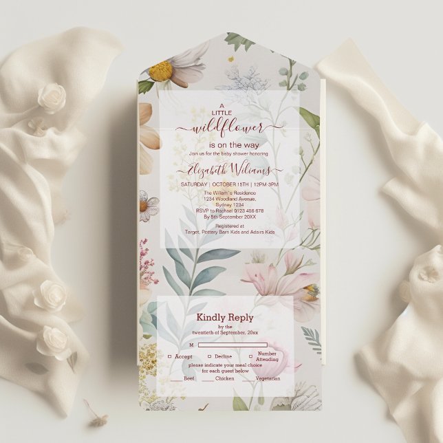 A little Wildflower Baby Shower All In One Invitation (Creator Uploaded)