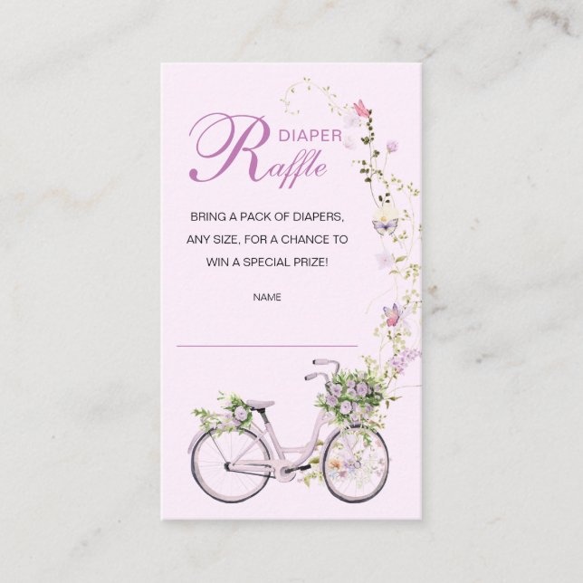 A Little Wildflower Baby Shower Diaper Raffle Enclosure Card (Front)