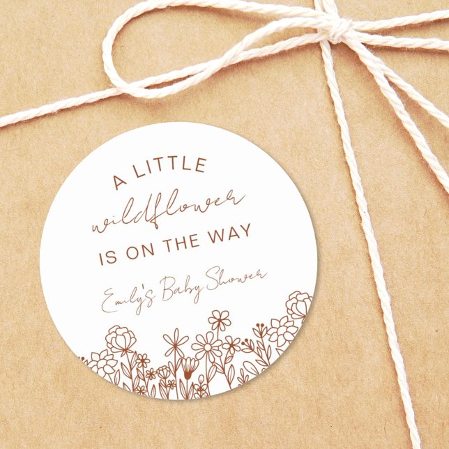 A Little Wildflower Baby Shower In Bloom Boho Classic Round Sticker (Creator Uploaded)