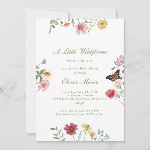A Little Wildflower Baby Shower Invitation