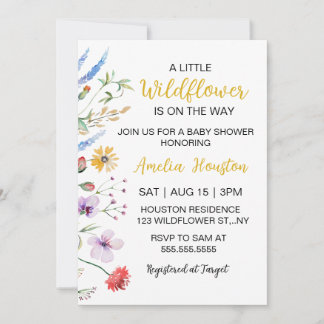 A Little Wildflower Baby Shower Invitation