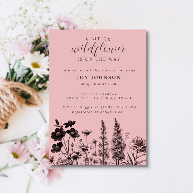 A Little Wildflower Baby Shower Invitation (Creator Uploaded)