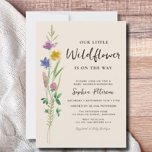 A Little Wildflower Baby Shower Invitation