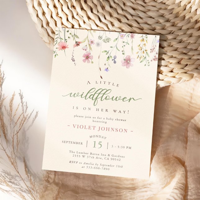 A Little Wildflower Baby Shower Invitation (Creator Uploaded)