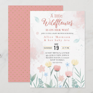 a little wildflower baby shower invitation
