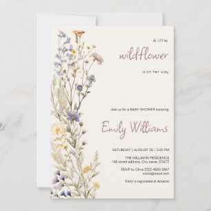 A Little Wildflower Baby Shower Invitation for Gir