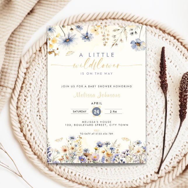 A Little Wildflower Baby Shower Invitation Spring (A little wildflower is on the way as baby shower invitation)
