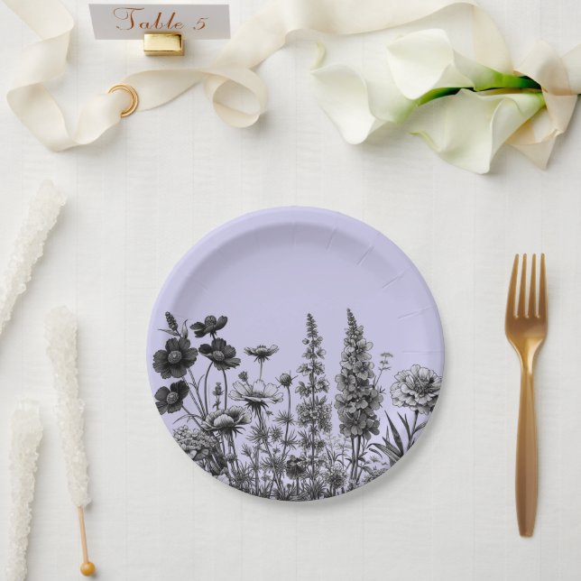 A Little Wildflower Baby Shower Paper Plate (Wedding)