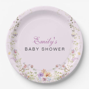 A Little Wildflower Baby Shower  Paper Plate