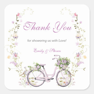 A Little Wildflower Baby Shower  Square Sticker