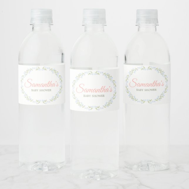 A Little Wildflower Baby Shower Water Bottle Label (Bottles)