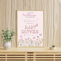 A Little Wildflower Baby Shower Welcome Poster