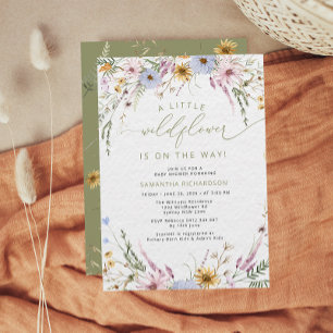 A Little Wildflower Boho Baby Shower Invitation