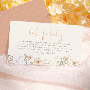 A Little Wildflower Boho Books For Baby Shower Enclosure Card