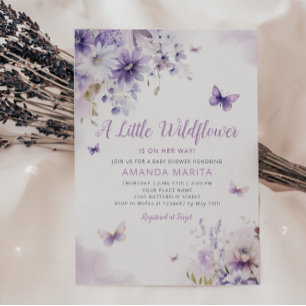 A Little Wildflower Boho Floral Girl Baby Shower Invitation