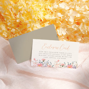 A Little Wildflower Boho Girl Baby Shower Enclosure Card