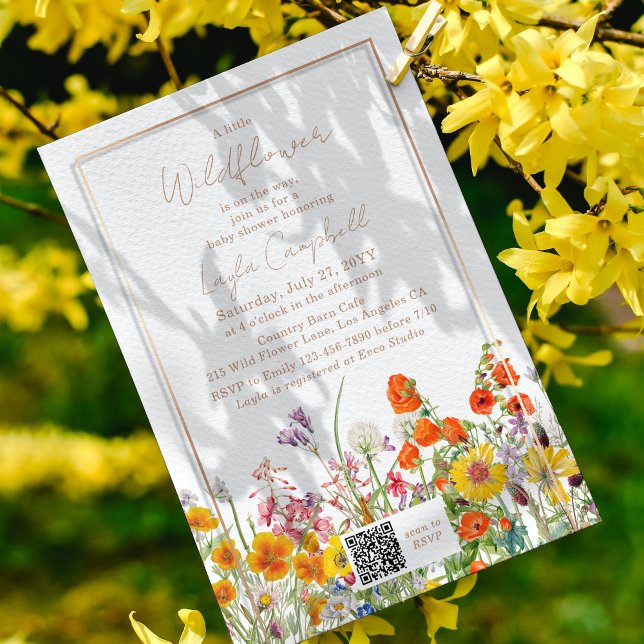 A Little Wildflower Boho Girl Baby Shower Invitation (Creator Uploaded)