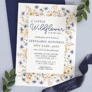 A Little Wildflower Boho Watercolor Baby Shower Invitation
