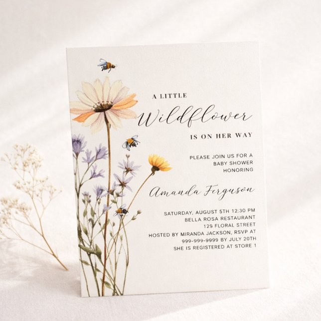A little wildflower budget baby shower invitation (Creator Uploaded)