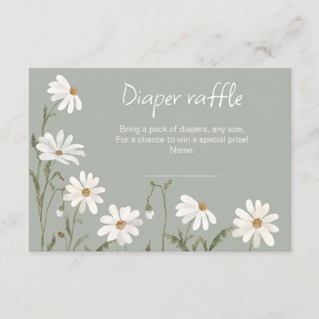 A little wildflower daisy baby shower card (Front)