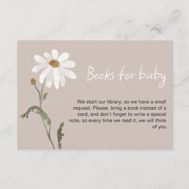 A little wildflower daisy baby shower card (Front)
