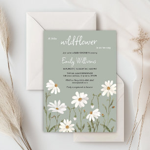 A little wildflower daisy baby shower invitation
