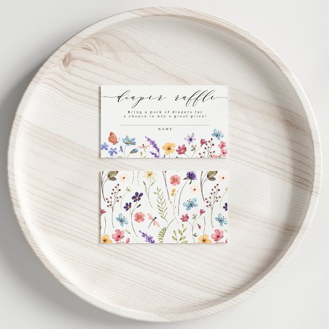 A little Wildflower Diaper Raffle Floral Garden Enclosure Card (Creator Uploaded)