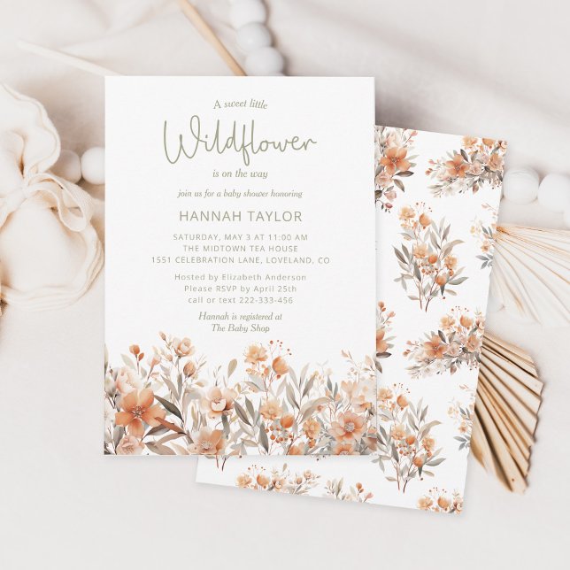 A Little Wildflower Fall Floral Girl  Invitation (Creator Uploaded)