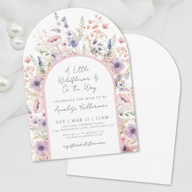A Little Wildflower Floral Baby Shower Invitation (A Little Wildflower Floral Baby Shower Invitation)