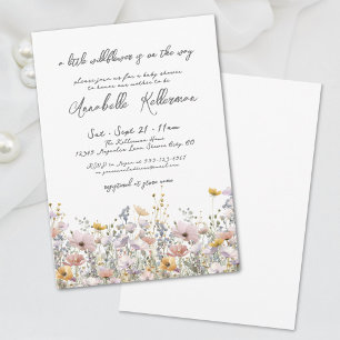 A Little Wildflower Floral Baby Shower Invitation