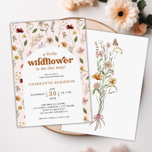 A Little Wildflower Floral Girl Baby Shower Invitation