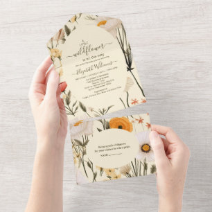 A Little Wildflower Girl Baby Shower All In One Invitation