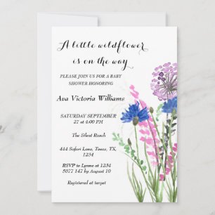 A Little Wildflower Girl Baby Shower Cornflowers  Invitation