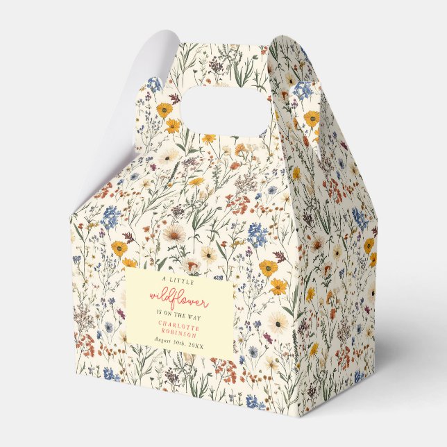 A Little Wildflower Girl Baby Shower Favour Box (Front Side)