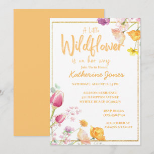 A Little Wildflower Girl Baby Shower Invitation