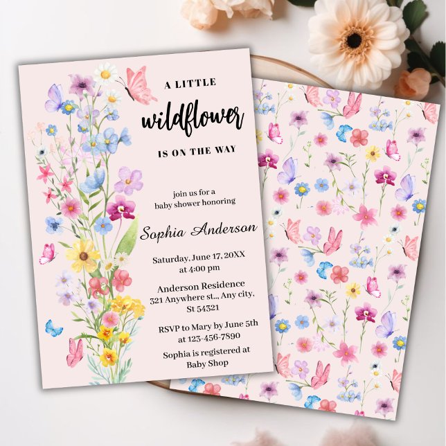 A Little Wildflower Girl Baby Shower Invitation (Creator Uploaded)