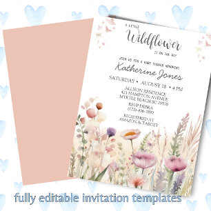 A Little Wildflower Girl Baby Shower Invitation