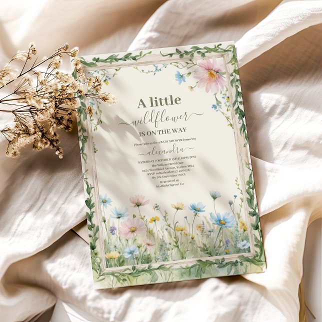 A Little Wildflower Girl Baby Shower Invitation (Creator Uploaded)